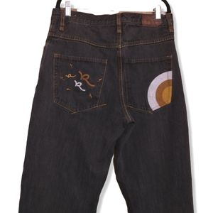 Rocawear men's sz 34 straight leg gray distressed denim jeans made in Hong Kong